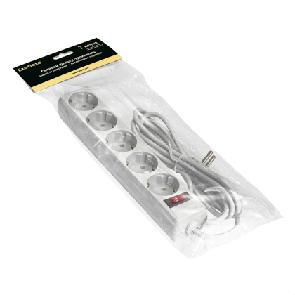 Сетевой фильтр ExeGate SP-5-7W, EX279180RUS, 5 розеток, 7 м, белый - 2