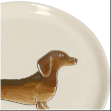 Тарелка керамическая "Dachshund", 13.5х13.5 см, коричневый