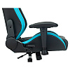 Кресло игровое "Knight Neon", экокожа, металл, черный, голубой - 14
