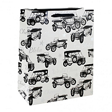 Пакет бумажный подарочный "Vintage car", 26.5x14x33 см