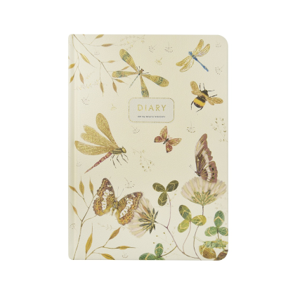 Ежедневник недатированный "Fauna. Бабочки", А5, 240 страниц, молочный