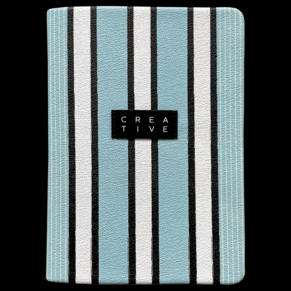 Ежедневник недатированный InFolio "Fabric", А5, 192 страницы, голубой, белый