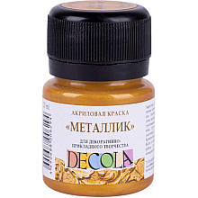Краска акриловая металлик "Декола", 971 золото олимпик, 20 мл., банка