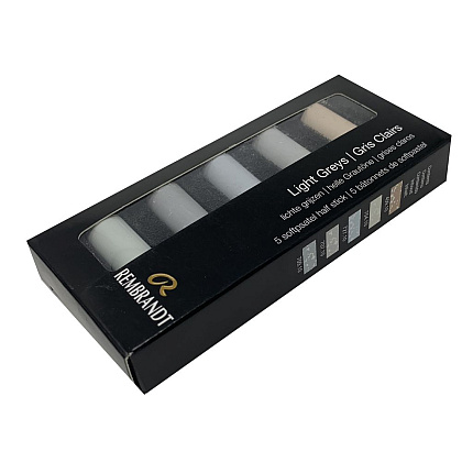 Набор мягкой пастели "Rembrandt Half Pastel", 5 цветов, светлые серые - 3