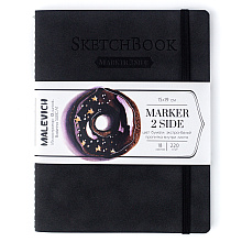 Скетчбук для маркеров "Markers", 15x19 см, 220 г/м2, 18 листов, мокрый асфальт
