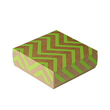 Коробка подарочная "Зигзаг", 12x12x4 cм, салатовый