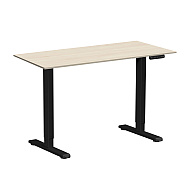Стол с электроприводом WellDesk Prime 1300x675х18 черный/сосна аланд полярная (9191461+9072455)