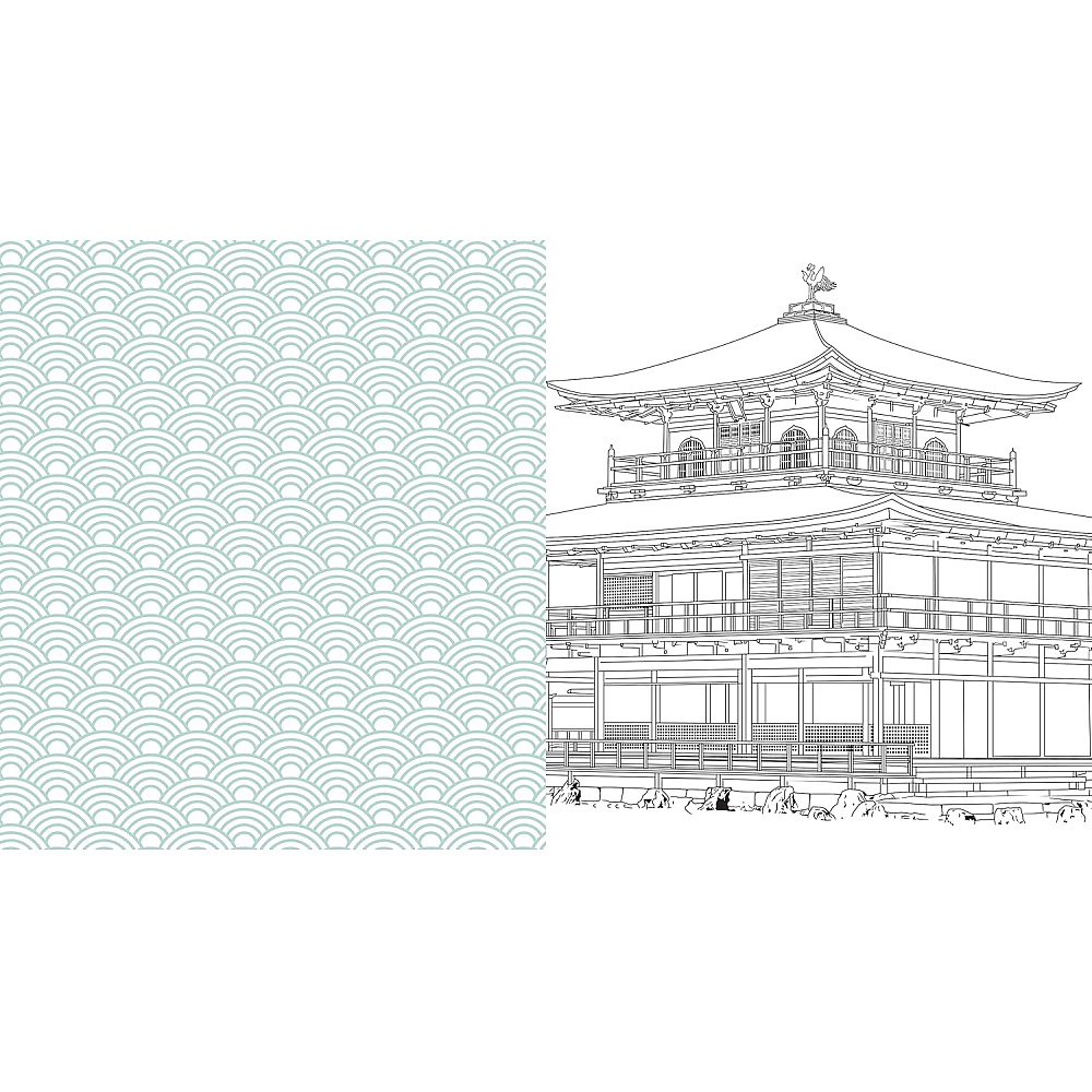 Раскраска на английском языке "Japanese Folk Art Colouring" - 3