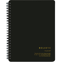 Тетрадь "Believe", А5, 120 листов, клетка, черный