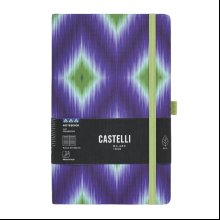 Блокнот "Ikat blue emerald", А5, 96 листов, фиолетовый, зеленый