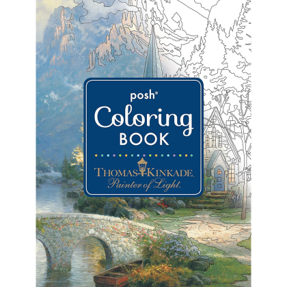 Раскраска на английском языке "Thomas Kinkade. Painter of Light. Posh. Coloring Book"