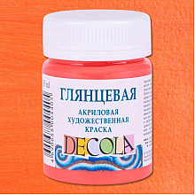 Краска акриловая глянцевая "Декола", 355 коралловая, 50 мл., банка