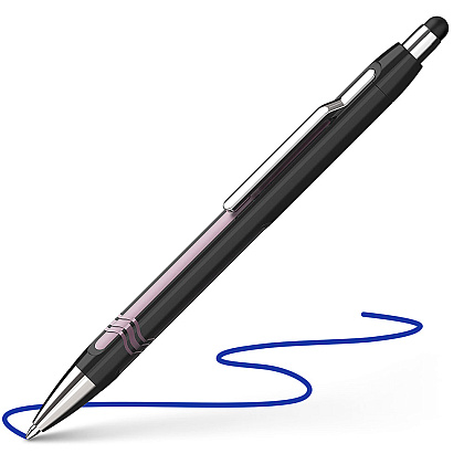Ручка шариковая автоматическая "Schneider Epsilon Touch", черный, розовый, стерж. синий - 2