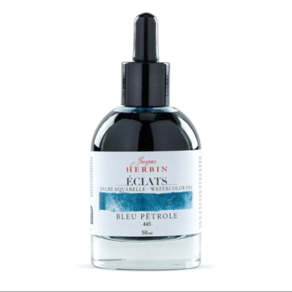 Чернила акварельные "Herbin. Eclats", бензиновый синий, 50 мл.
