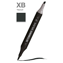 Маркер перманентный двусторонний "Sketchmarker Brush", XB черный