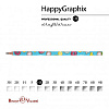 Карандаш чернографитный "HappyGraphix. Пончики", HВ, без ластика, голубой - 2