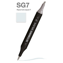 Маркер перманентный двусторонний "Sketchmarker Brush", SG7 простой серый 7