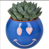 Кашпо "Smiley", полистоун, синий - 2