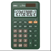 Калькулятор карманный Deli Easy "M120", 12-разрядный, зеленый