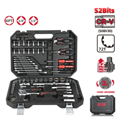 Набор инструмента Deli RS EDQ45100, 1/4", 1/2", 100 шт. - 8