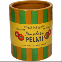 Кашпо "Pomodori Stripes Fine", фаянс, коричневый, зеленый
