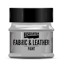 Краска для текстиля "Pentart Fabric & Leather paint", 50 мл, серебро