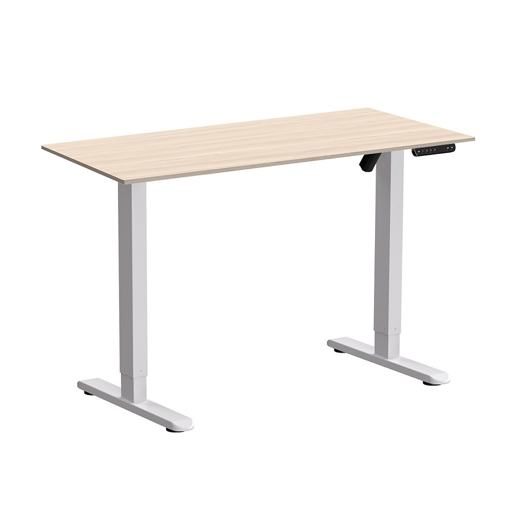 Стол с электроприводом WellDesk Basic 1200x675х18 белый/ясень шимо светлый (9191460+9197779)