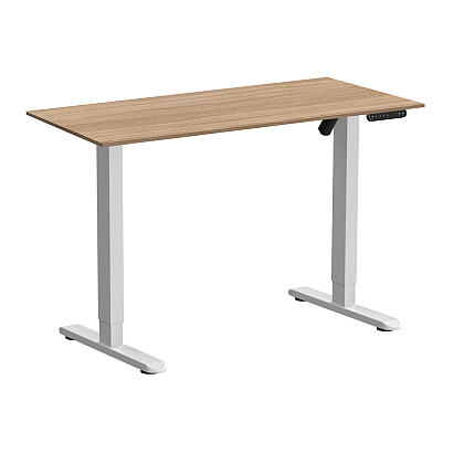 Стол с электроприводом WellDesk Basic 1300x675х18 белый/дуб бардолино натуральный (9191460+9072452)