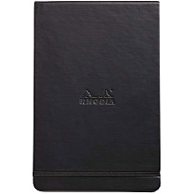 Блокнот "Rhodiarama Webnotepad" на резинке, A5, 96 листов, линейка, черный