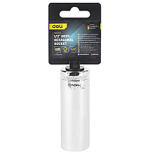 Головка торцевая шестигранная Deli YS EDQ4321 1/2", 21 мм, глубокая, серебристый