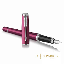 Ручка перьевая "Parker Urban Vibrant Magenta CT", F, бордовый, серебристый, патрон синий