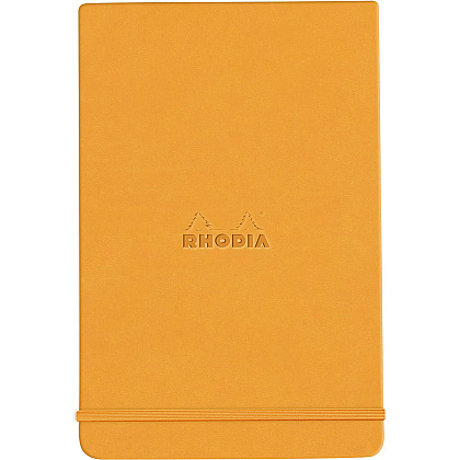 Блокнот "Rhodiarama Webnotepad" на резинке, A5, 96 листов, линейка, оранжевый