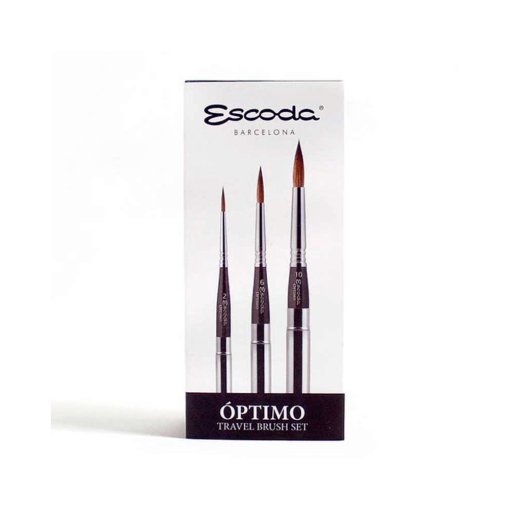 Кисть "Escoda Optimo", колонок, круглая, складная № 2, 6, 10