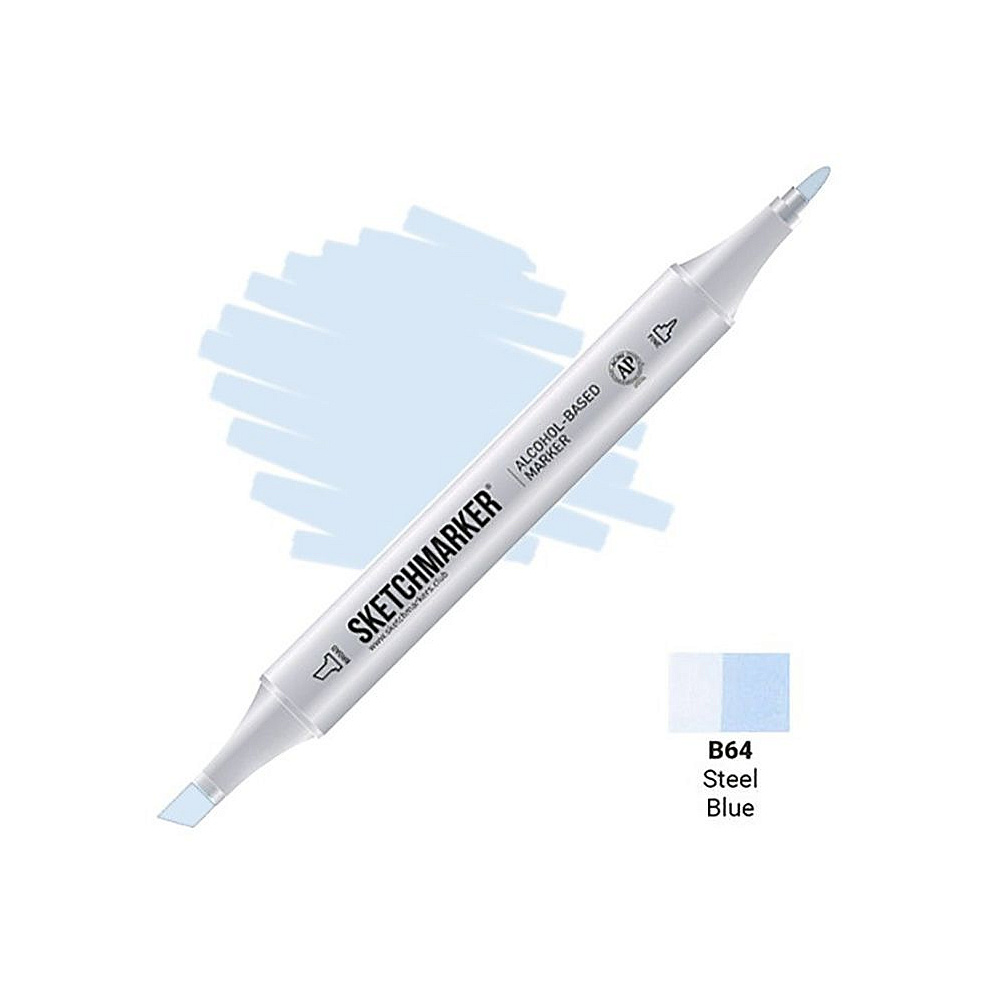 Маркер перманентный двусторонний "Sketchmarker", B64 синяя сталь