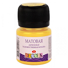 Краска акриловая матовая "Декола", 213 желтая светлая, 20 мл., банка