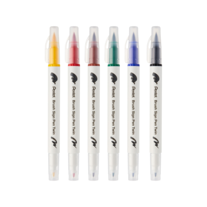 Маркер-кисть "Brush Sign pen twin", 6 шт - 3