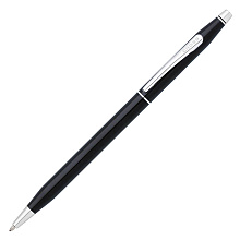 Ручка шариковая автоматическая "Cross Classic Century Black Lacquer", 0.7 мм, черный, серебристый, стержень черный