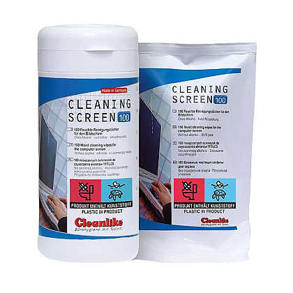 Салфетки чистящие для техники и экранов "Cleanlike" в тубе, 100 шт, безалкогольные - 2