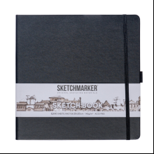 Скетчбук "Sketchmarker", 80 листов, 20x20 см, 140 г/м2, черный 