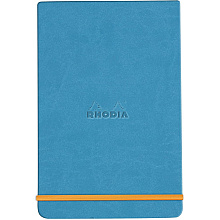 Блокнот "Rhodiarama Webnotepad" на резинке, A5, 96 листов, линейка, лазурный