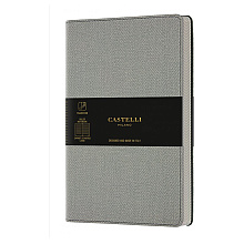 Блокнот Castelli Milano "Harris Red", A5, 120 листов, линейка, серый