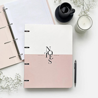 Тетрадь на кольцах Be Smart "Notes", A4, клетка, розовый - 3