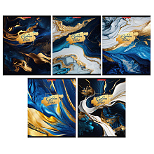 Тетрадь "Golden Blue", А5, 96 листов, клетка, ассорти 
