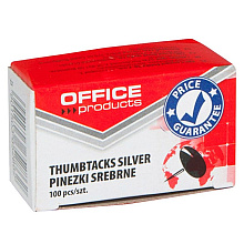 Кнопки-гвоздики "Office Products", 8 мм, 100 шт, серебристый