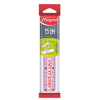 Линейка Maped "Unbreakable", 15 см, ассорти - 2