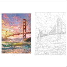Раскраска на английском языке "Thomas Kinkade Studios. Inspired Destinations. A Coloring Book for Travelers"