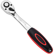 Ключ-трещотка Deli RS EDL2522 1/2", 254 мм, 72 зуба, черный, красный