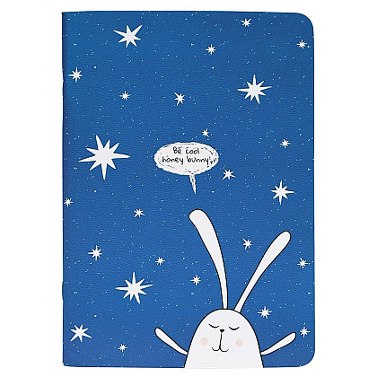 Тетрадь "Bunny синий", А5, 48 листов, клетка, синий