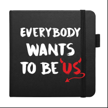 Скетчбук "Everybody wants to be us", 12х12 см, 140 г/м2, 80 листов, черный