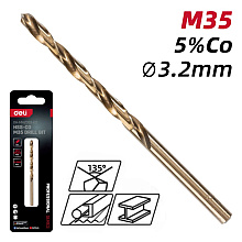 Сверло по металлу Deli RS EDH-MHZ032-E2, 3.2 мм, DIN 338, HSCo 5%